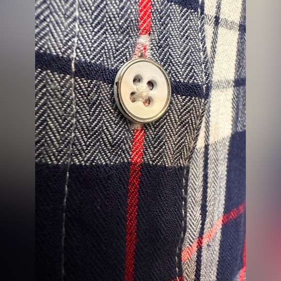 Jachs Girlfriend Plaid Button-Up Sleeveless Shirt - Black, White, Red - Picture 4 of 7